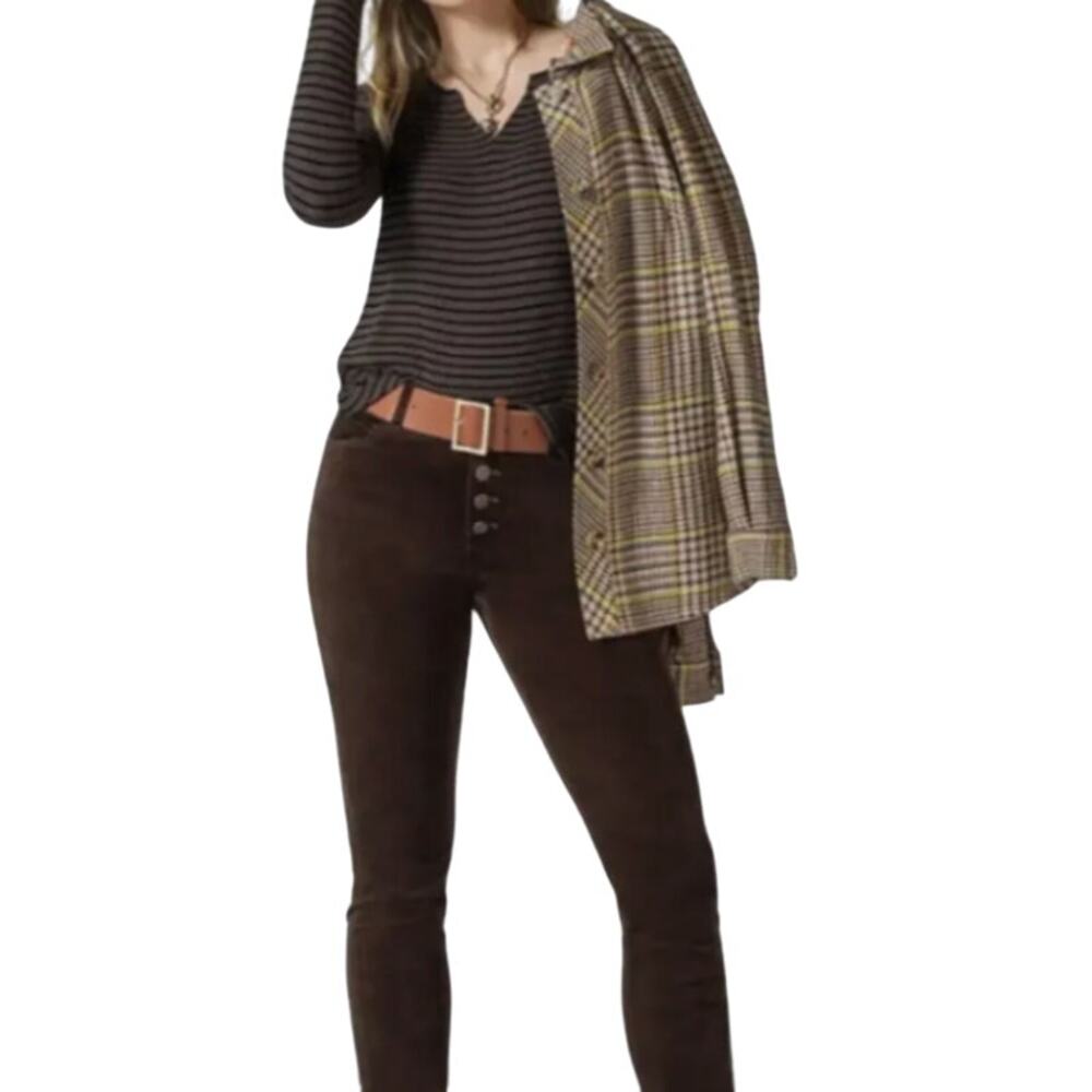 Cabi High Rise Button Fly Skinny Corduroy Pants 18 NWT